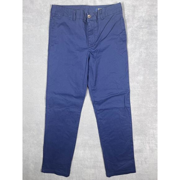 Polo Ralph Lauren Chino Pants Women's 14 Navy Blue Low Rise Ankle Length Zip Fly - Picture 1 of 8